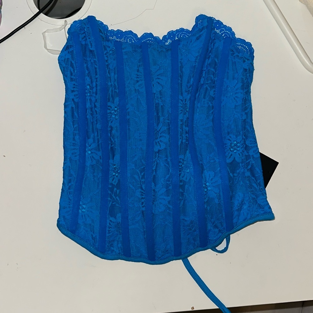 Outcase Portia Corset Top Blue